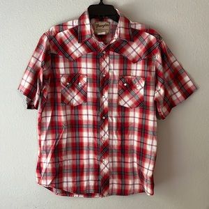 Wrangler western fashion pearl snap short sleeve shirt